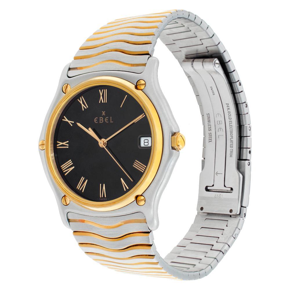 Ebel Sportwave in 18k & stainless steel. Quartz w/ sweep seconds and date. 34 mm case size. Fine Pre-owned Ebel Watch. Certified preowned Classic Ebel Sportwave watch is made out of Gold and steel on a 18k & Stainless Steel bracelet with a Stainless