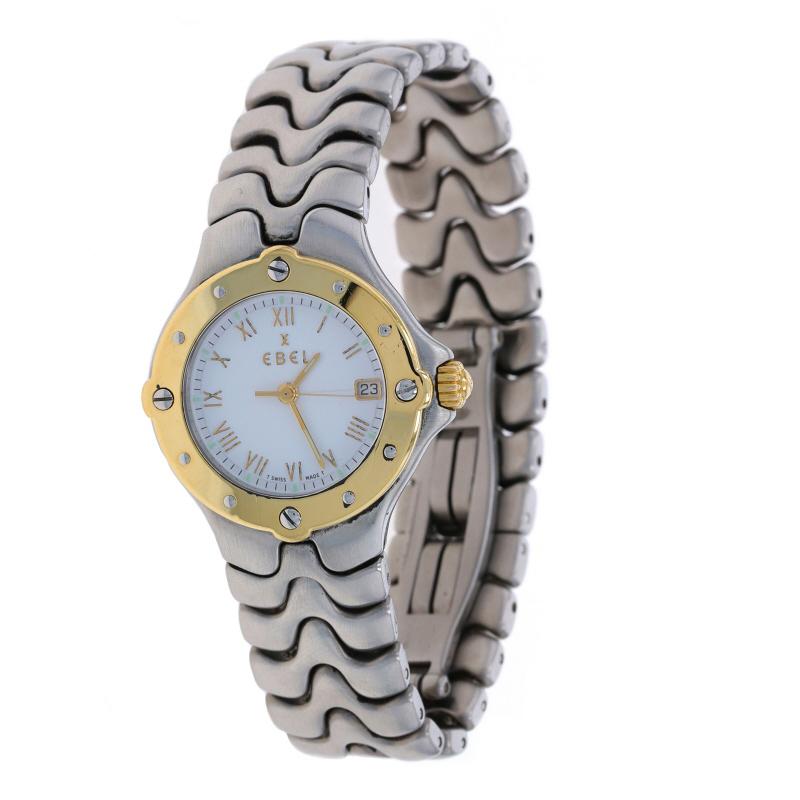 Women's Ebel Sportwave Wristwatch E6087621 Stainless Steel Quartz 1 Yr Warranty For Sale