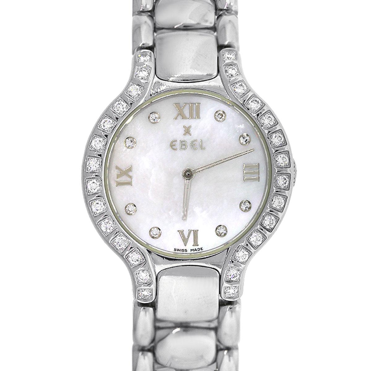 Ebel Stainless steel Beluga Mother-of-Pearl Diamond Dial Quartz Wristwatch