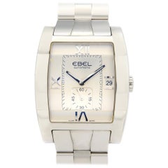 Ebel Tarawa Montre pour homme Tonneau avec cadran romain en acier inoxydable et argent E9127J40