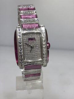 Ebel Vanua White Gold & Pave Pink and White Diamond Case & Bracelet Lady's Watch