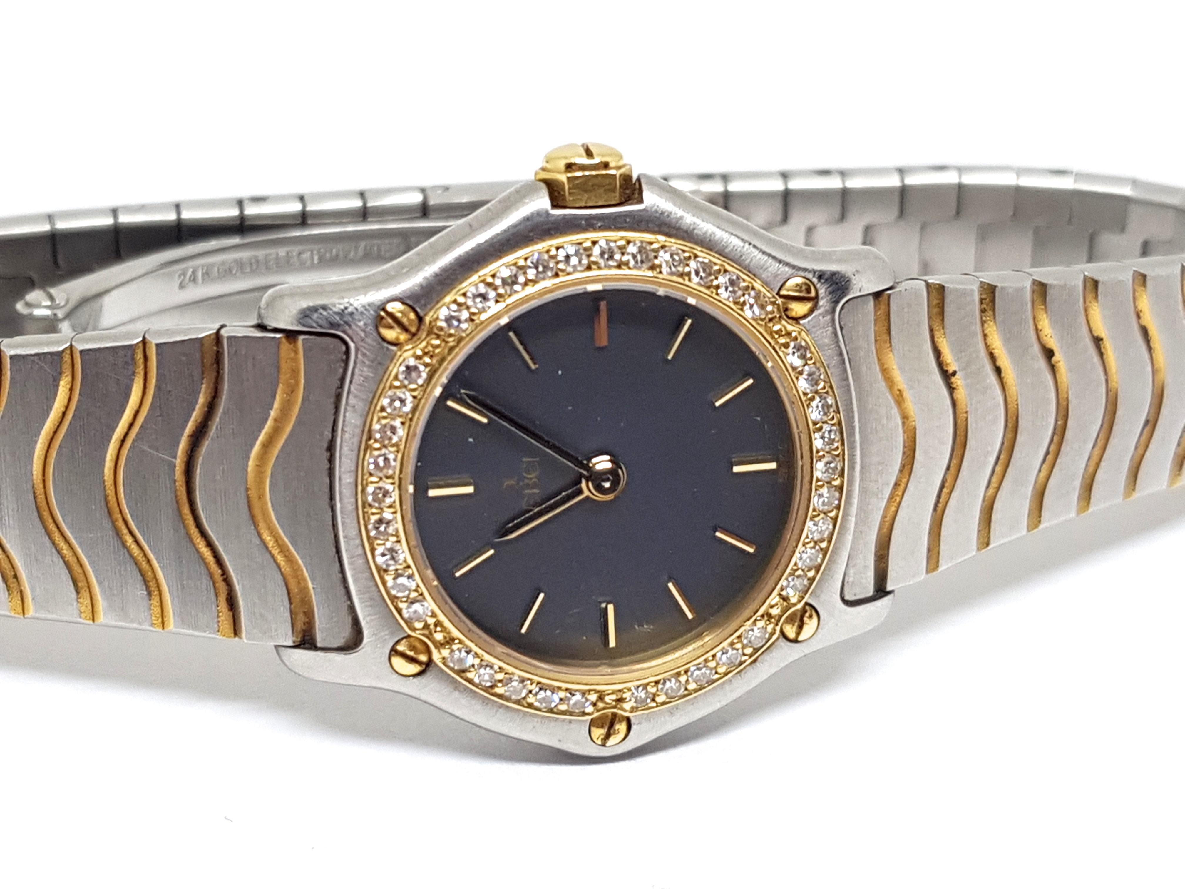 Ebel Watch Yellow Gold Steel Diamonds 1