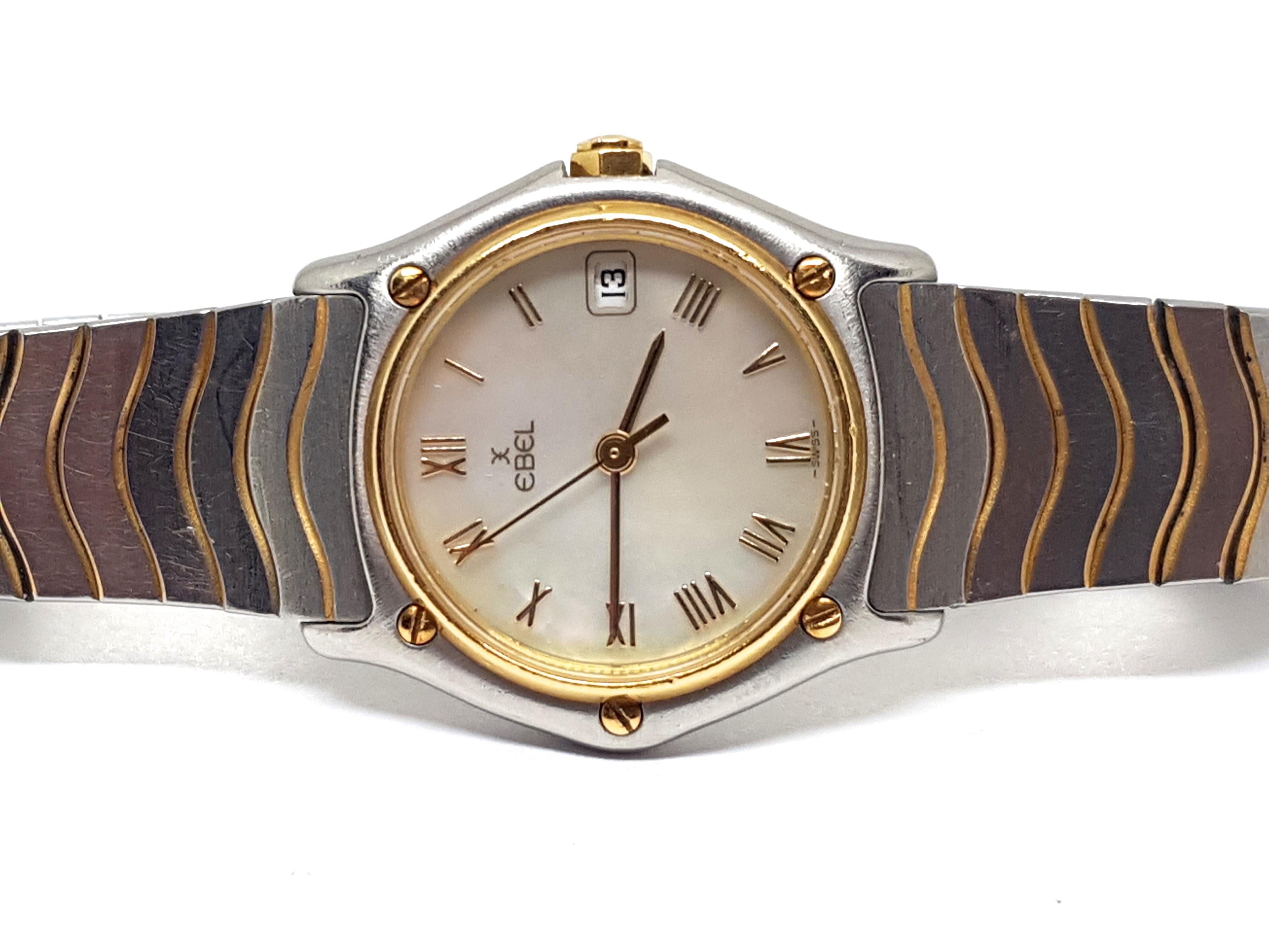 Signed Ebel 2648 183908 Swiss 
Quartz 
18 K Yellow Gold & Stainless Steel 
Total Weight: 39.51gr. 
Diameter: 29mm 
length: 16.0cm. 
Age: 2000-2010 
All our jewellery is hallmarked and comes with a certificate and a 5 year guarantee 
Shipping: Free
