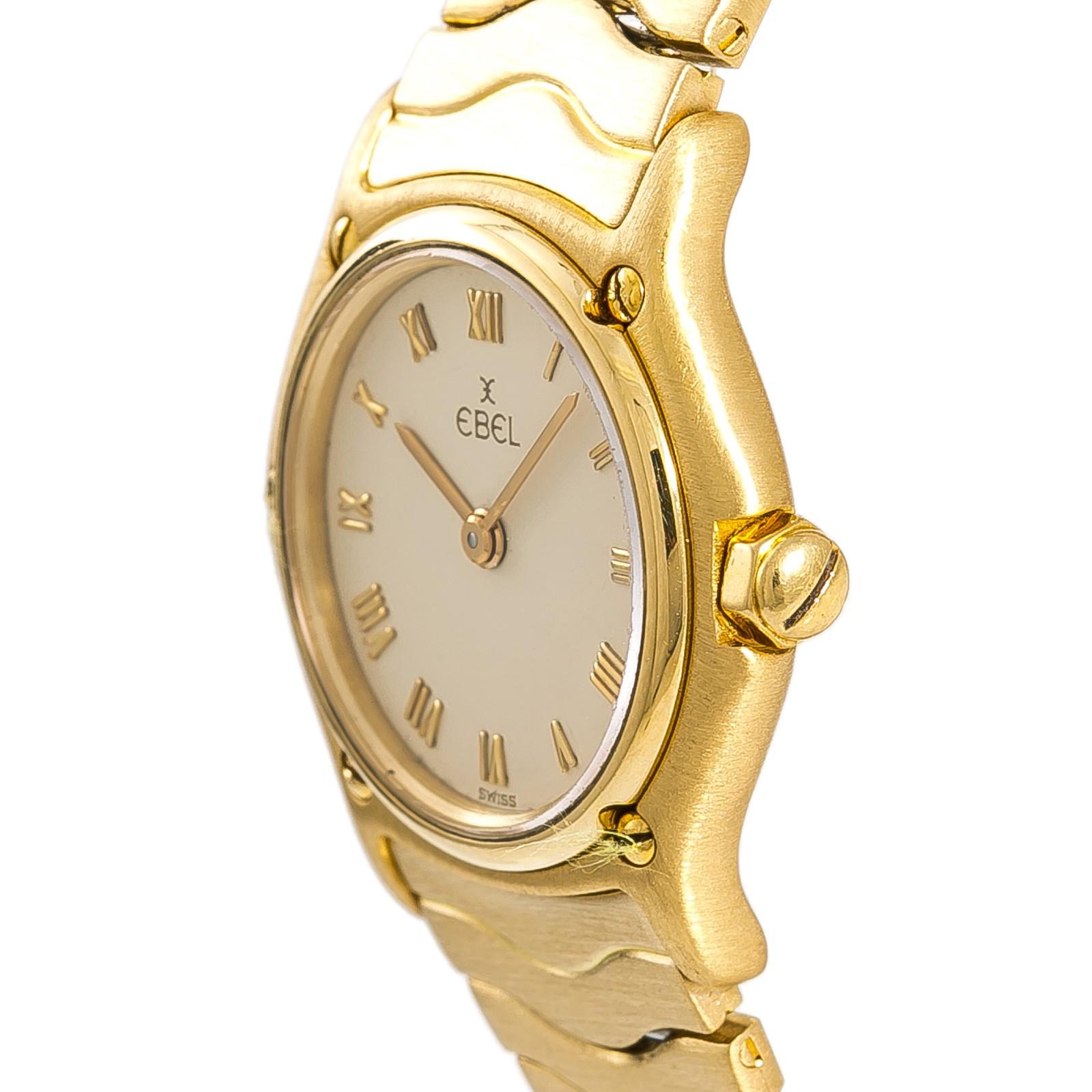 Contemporary Ebel Wave 866901 Women’s Quartz 18 Karat Yellow Gold Watch Ivory Dial