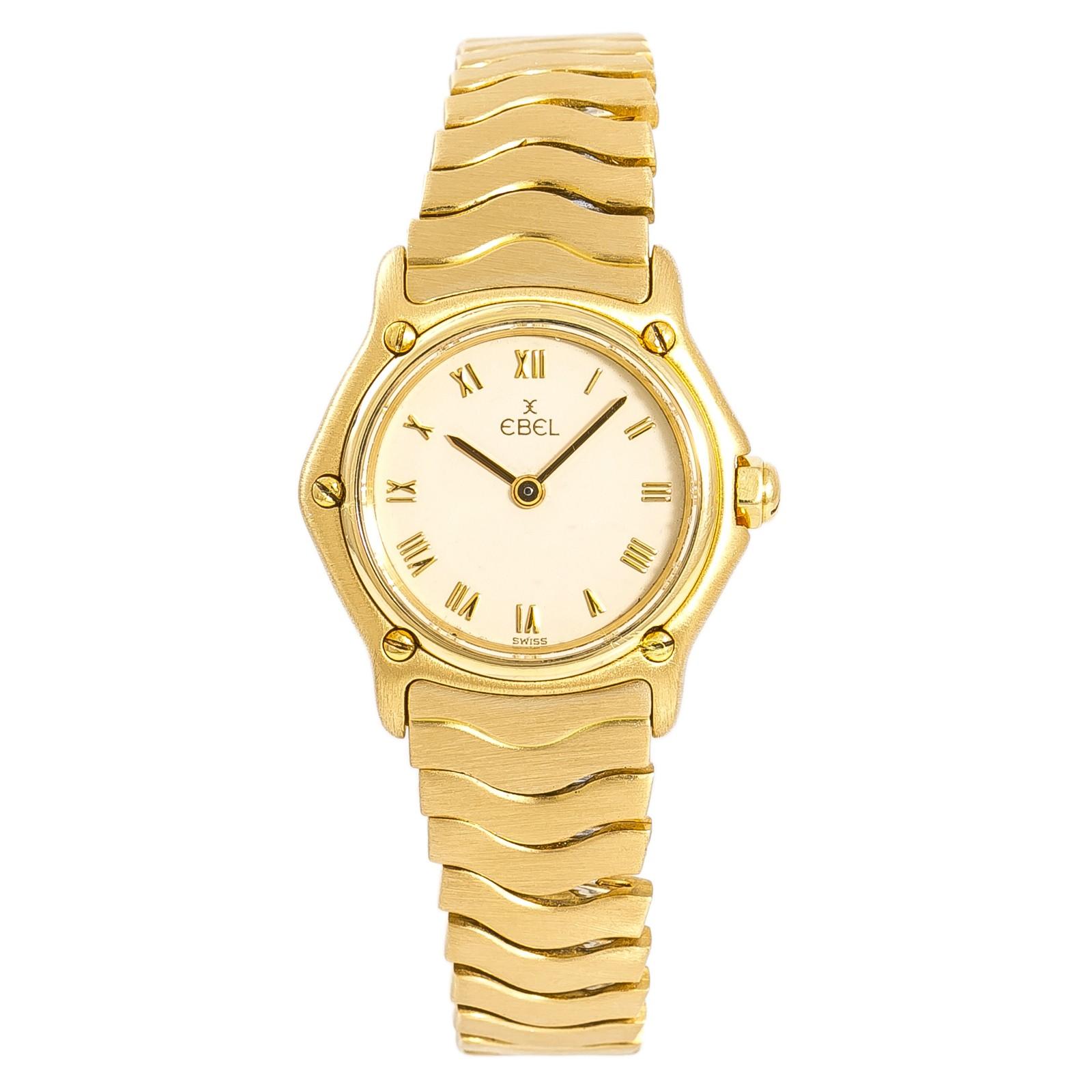 Ebel Wave 866901 Women’s Quartz 18 Karat Yellow Gold Watch Ivory Dial
