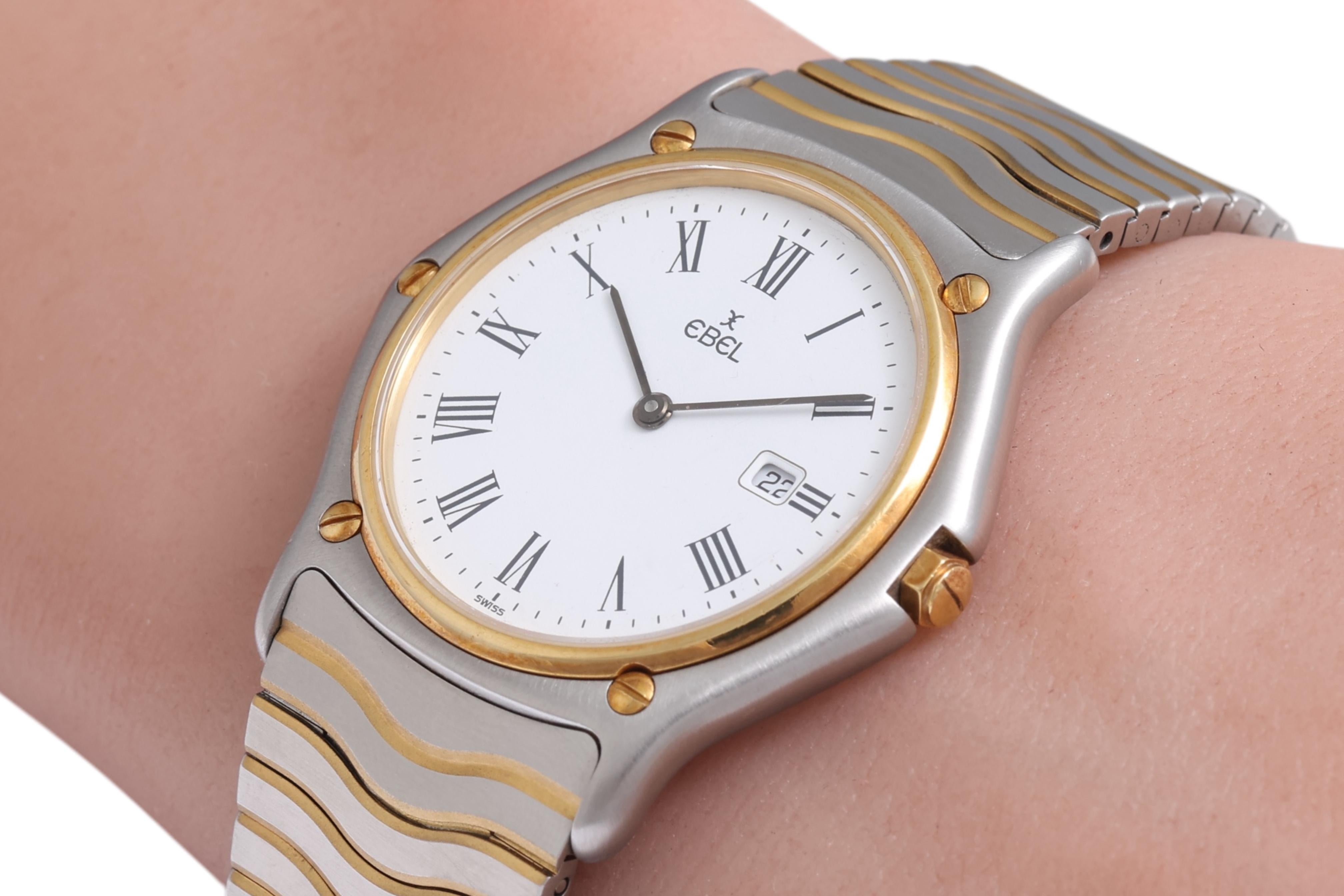 Ebel Wave Classic 1911, Steel & Gold Wrist Watch 6