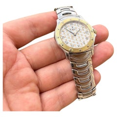 Ebel Wave Dress Wave Men's Ref. E6187932 Solid 18k Gold Bezel Sapphire Watch