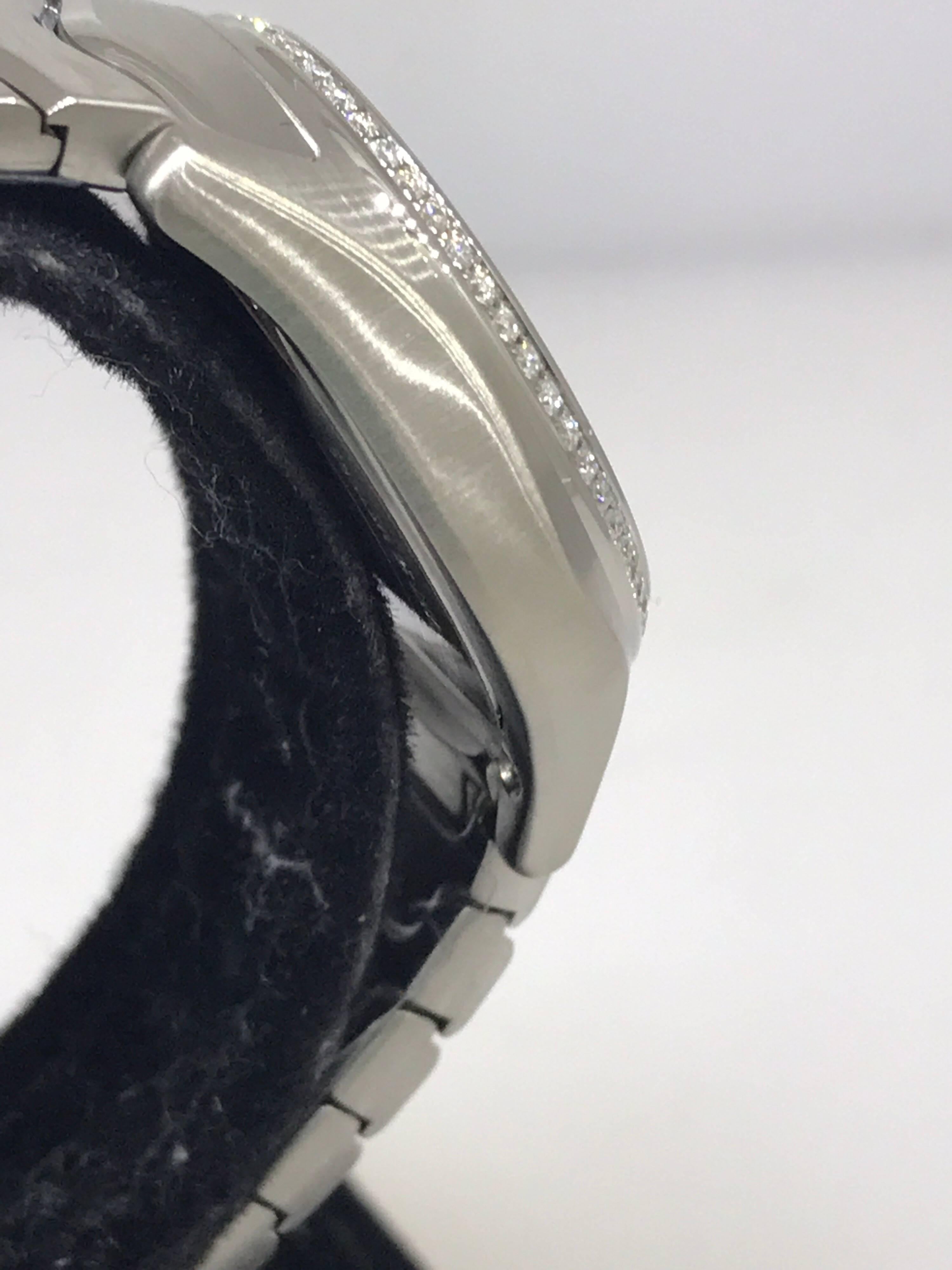 Women's Ebel Wave Mother of Pearl Diamond Dial and Bezel Steel Ladies Watch 1216270 For Sale