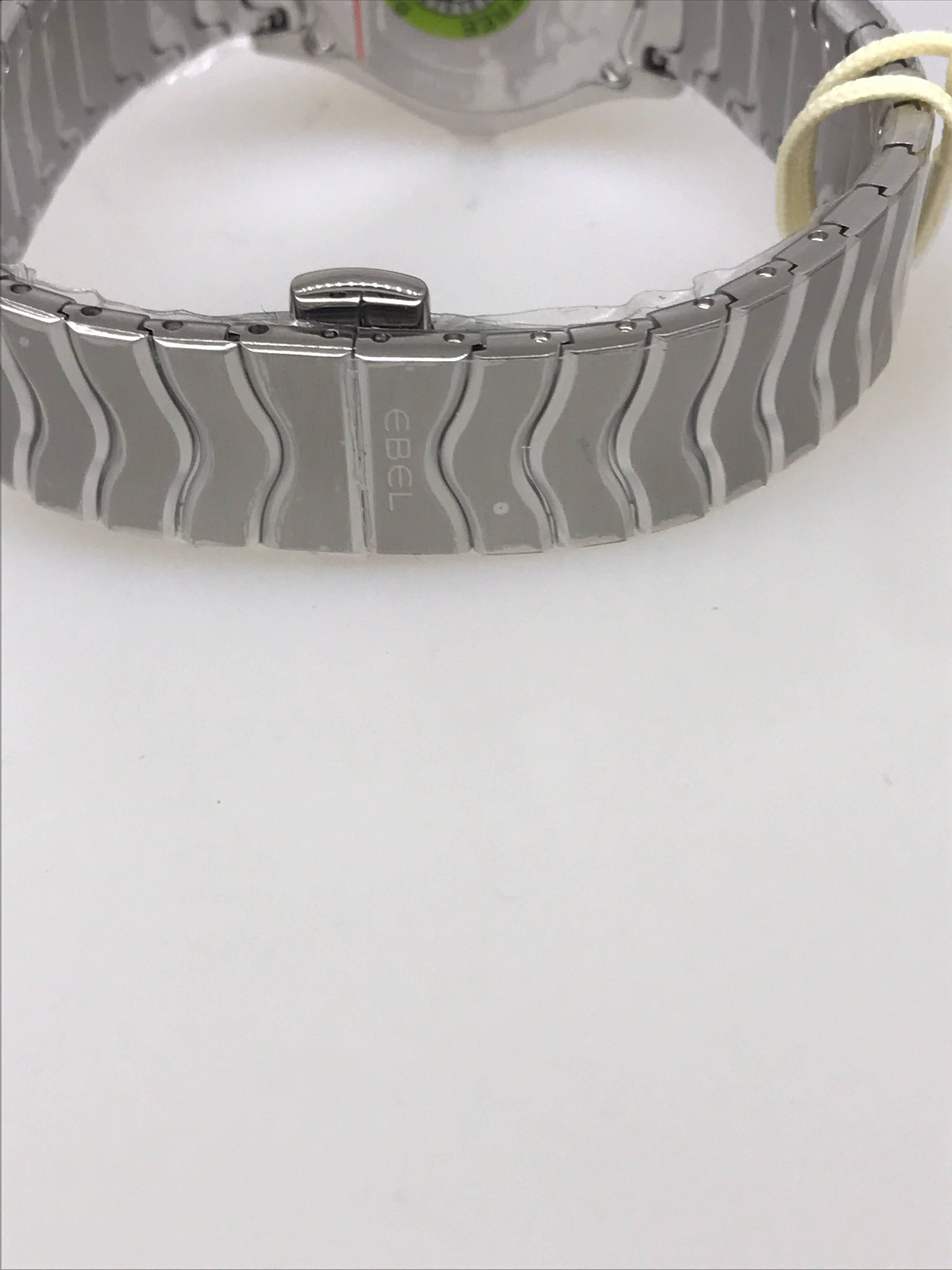 Ebel Wave Mother of Pearl Diamond Dial and Bezel Steel Ladies Watch 1216270 For Sale 1