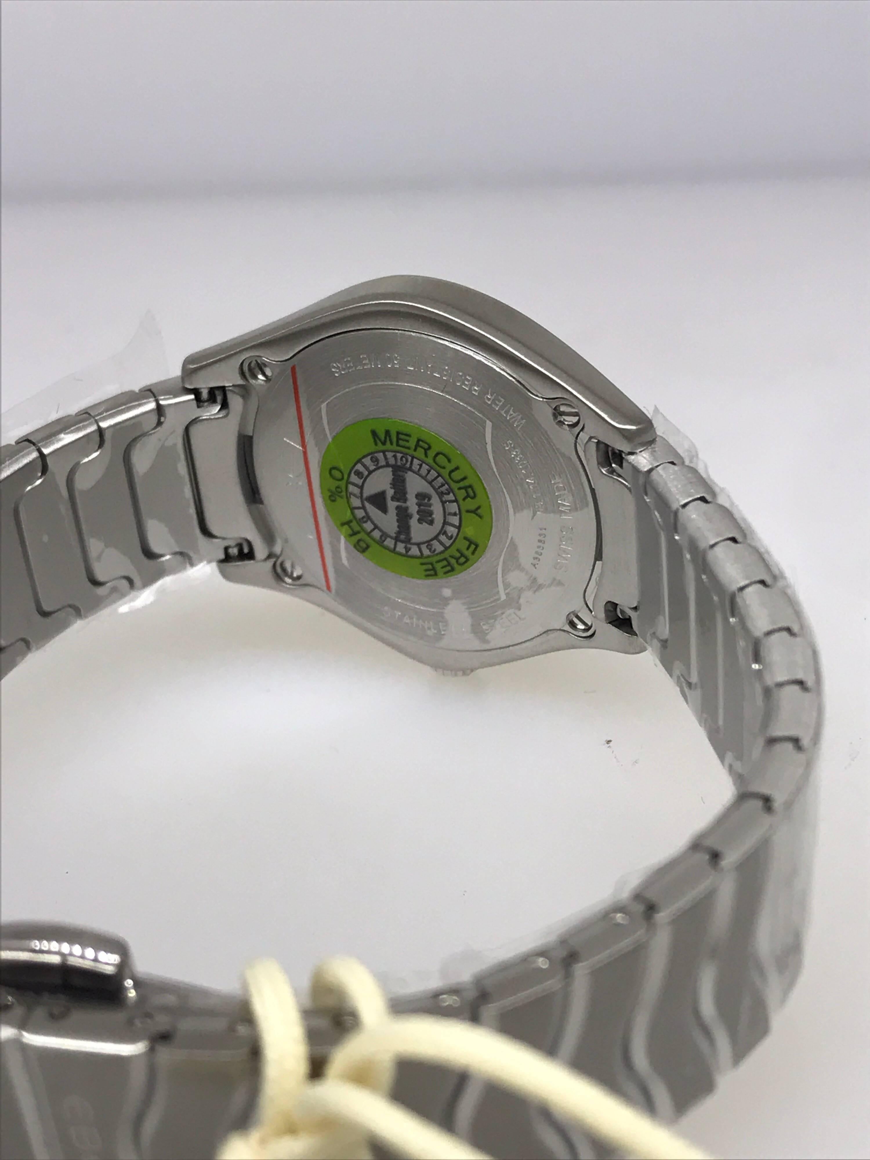 Ebel Wave Mother of Pearl Diamond Dial and Bezel Steel Ladies Watch 1216270 For Sale 2