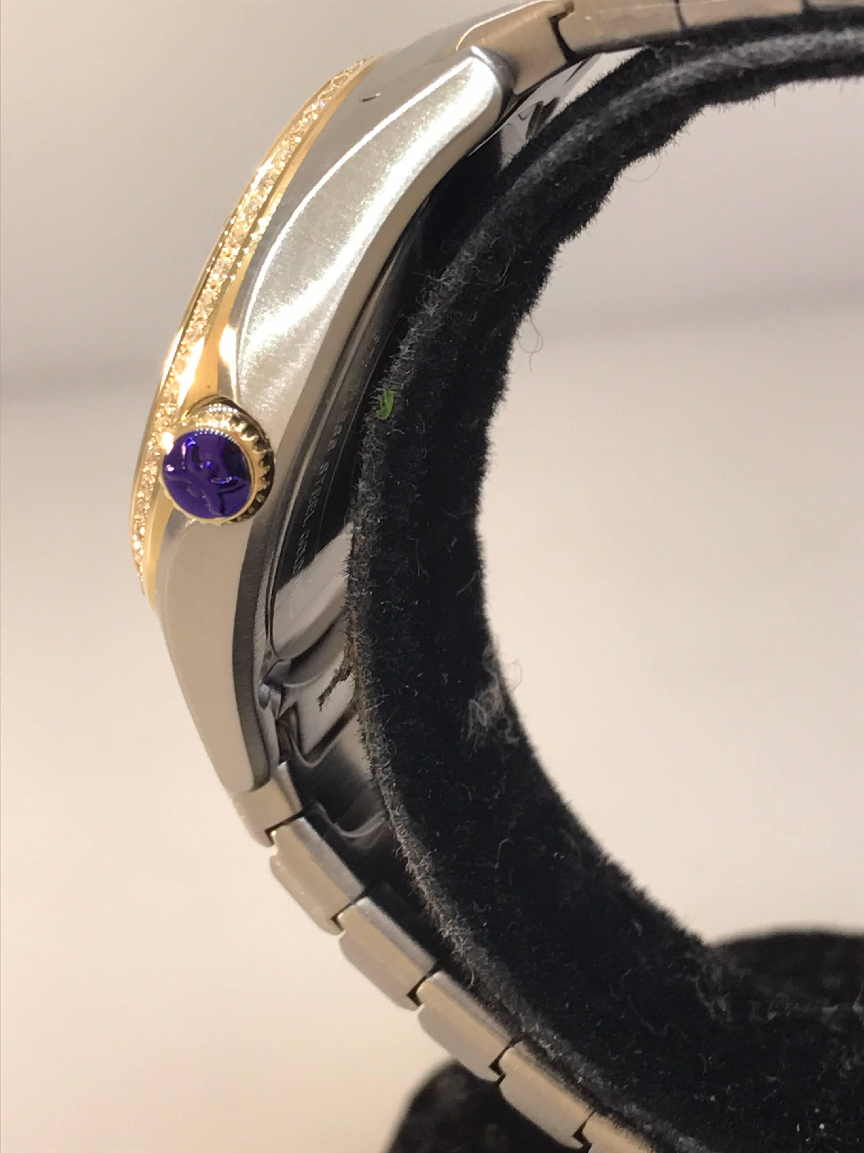 Ebel Wave Pave Diamond Dial & Bezel Steel & Gold Ladies Bracelet Watch 1216285 2