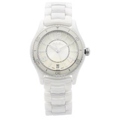 Ebel X-1 White Ceramic Steel Date Silver Dial Quartz Ladies Watch 1216129