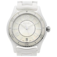Ebel X-1 White Ceramic Steel Date Silver Dial Quartz Ladies Watch 1216129
