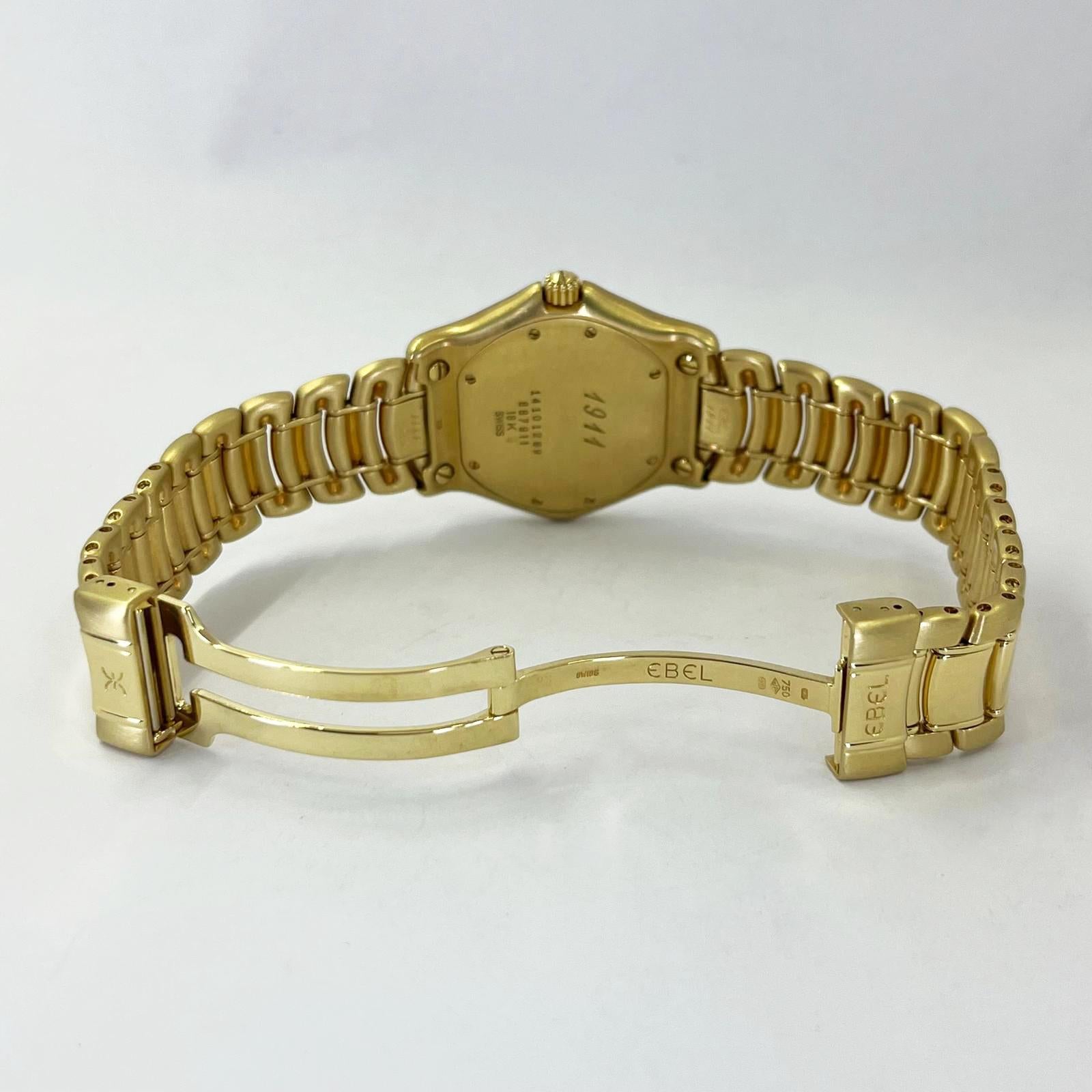 Ebel Yellow Gold 1911 Quartz Watch In Good Condition For Sale In Coral Gables, FL