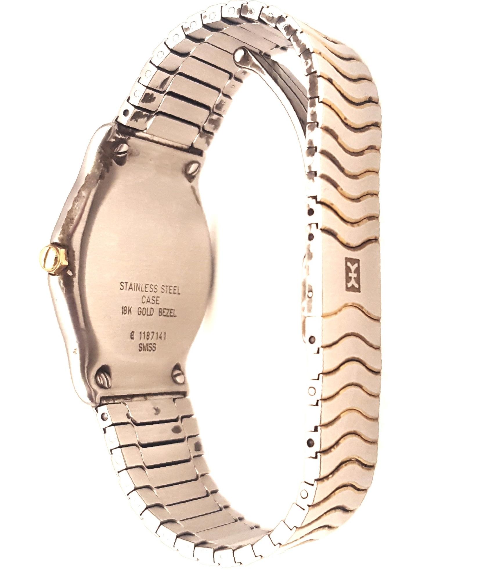 Contemporary Ebel Yellow Gold Stainless Steel Wave Wristwatch For Sale