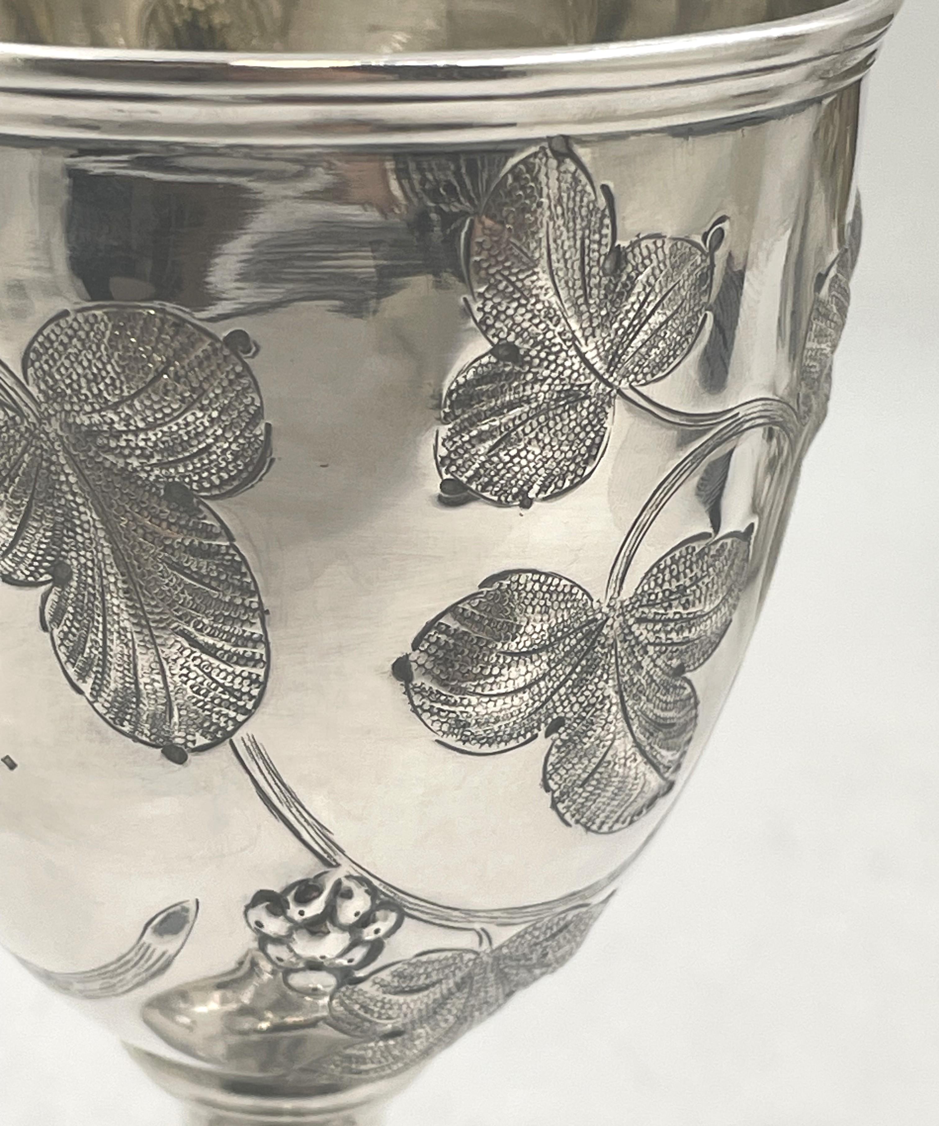 Eben Cutler Coin Silver Goblet/ Kiddush Cup from 19th Century For Sale 1