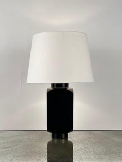 'Ébène' Table Lamp with Parchment Shade by Design Frères