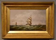 Oil Painting Pair by Ebeneezer Colls "Pounding the Channel"