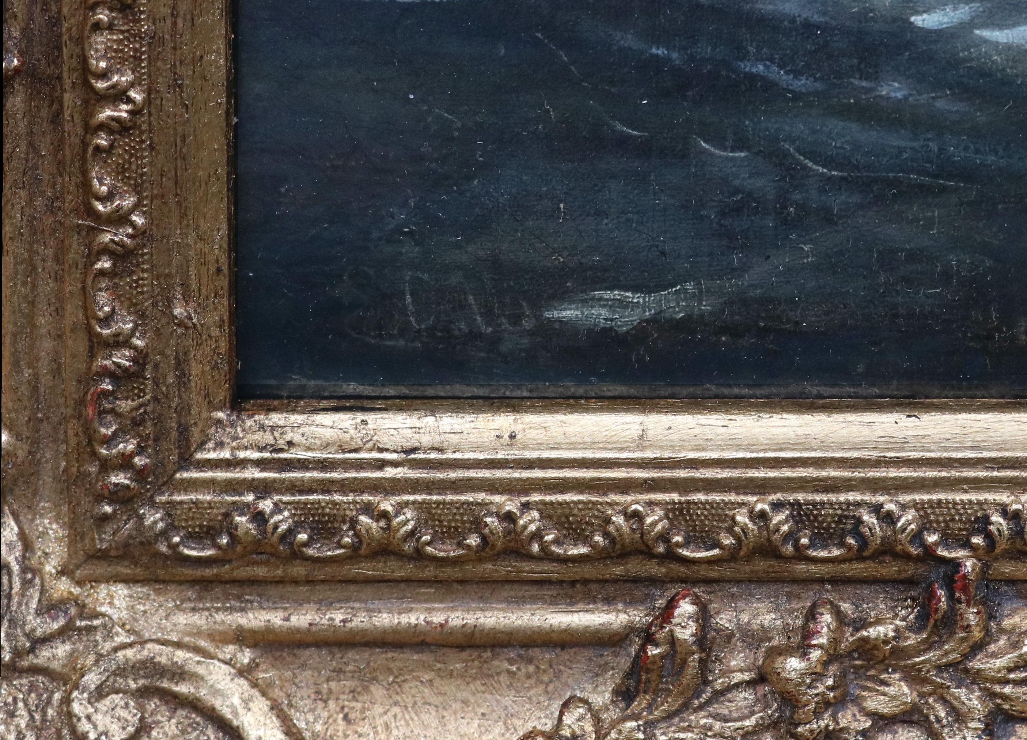 La Manche, au large de Pompey - Grande peinture à l'huile de Martime du XIXe siècle en vente 6