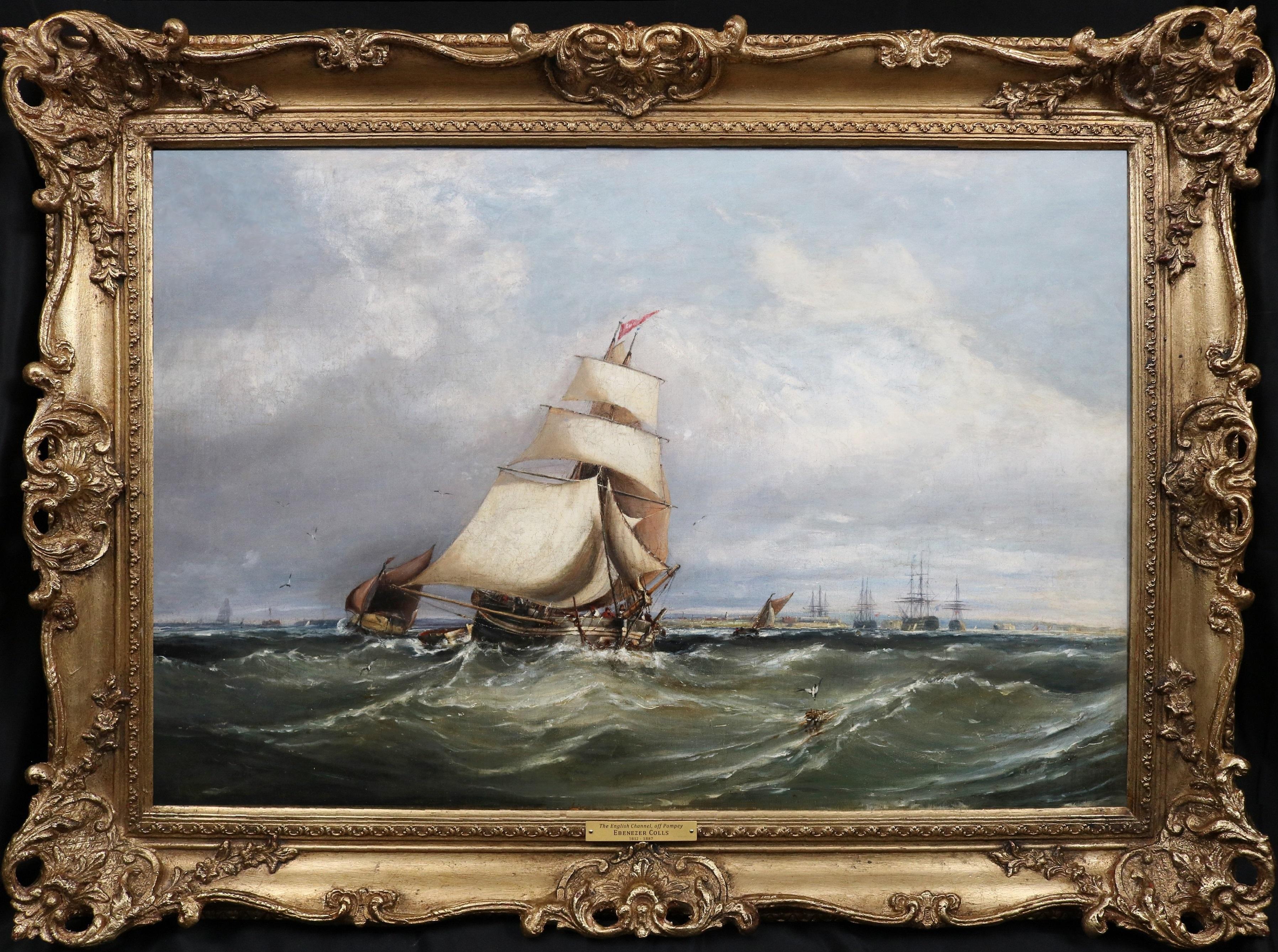 Der Ärmelkanal vor Pompey - Großes Martime-Ölgemälde aus dem 19.