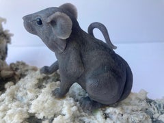 Eberhard Bank, obsidianische Skulptur/Schnitzerei von Bergahorn auf Calcite, Idar-Oberstein.