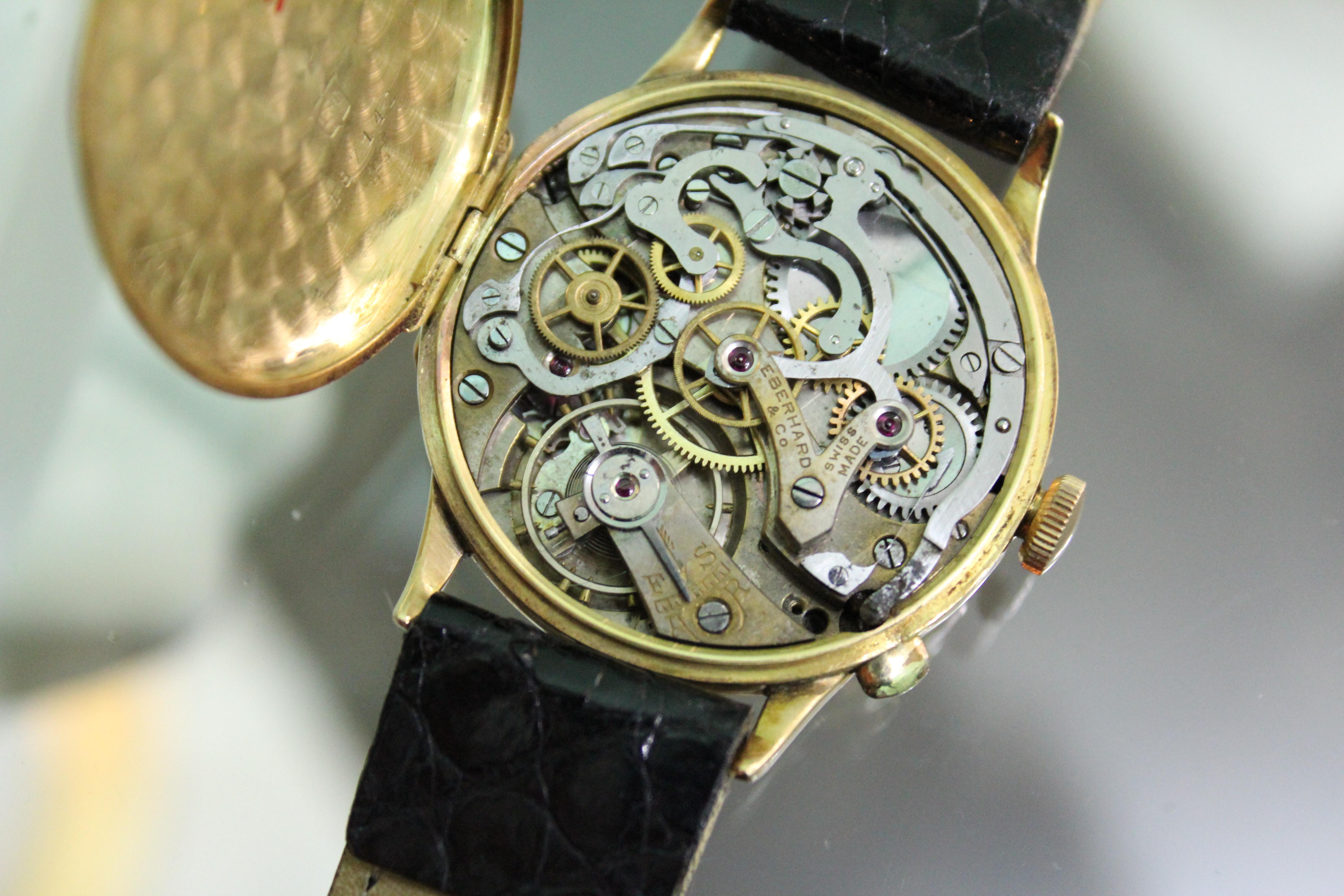 Eberhard & C. Wristwatch Pre Extra-Fort Chrono Yellow Gold 18 Karat, 1920s 4