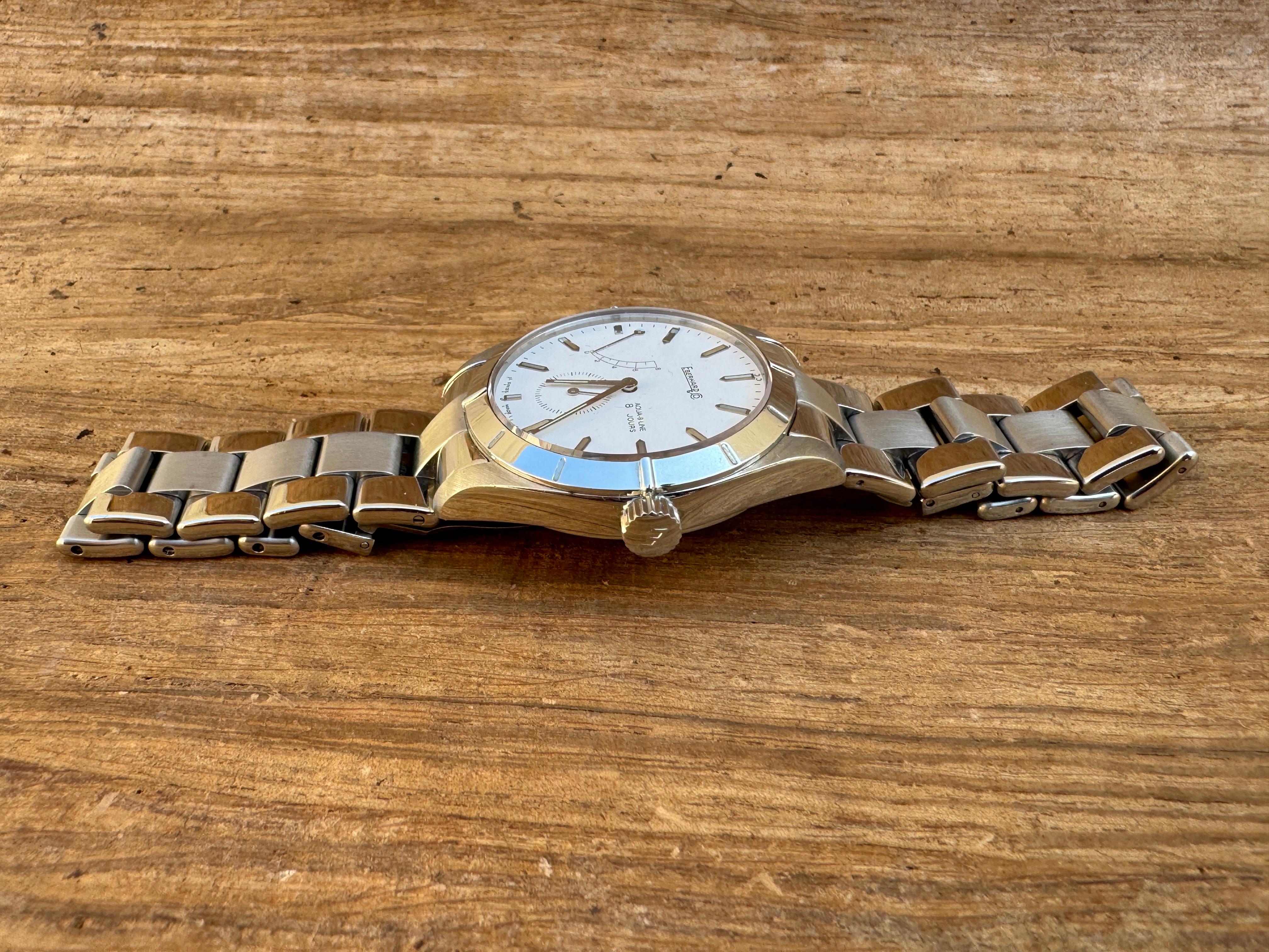 Eberhard & Co. 8 Jours days Aqua line Stainless steel Men's Watch en vente 3