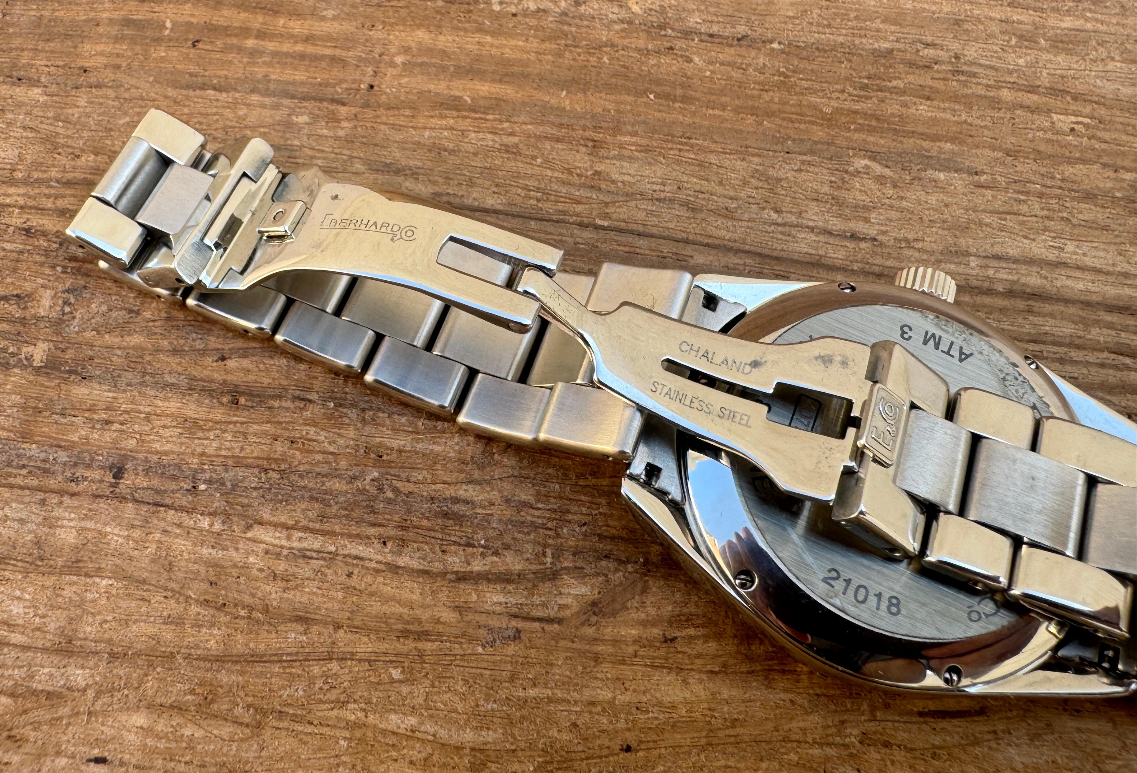 Eberhard & Co. 8 Jours days Aqua line Stainless steel Men's Watch en vente 5