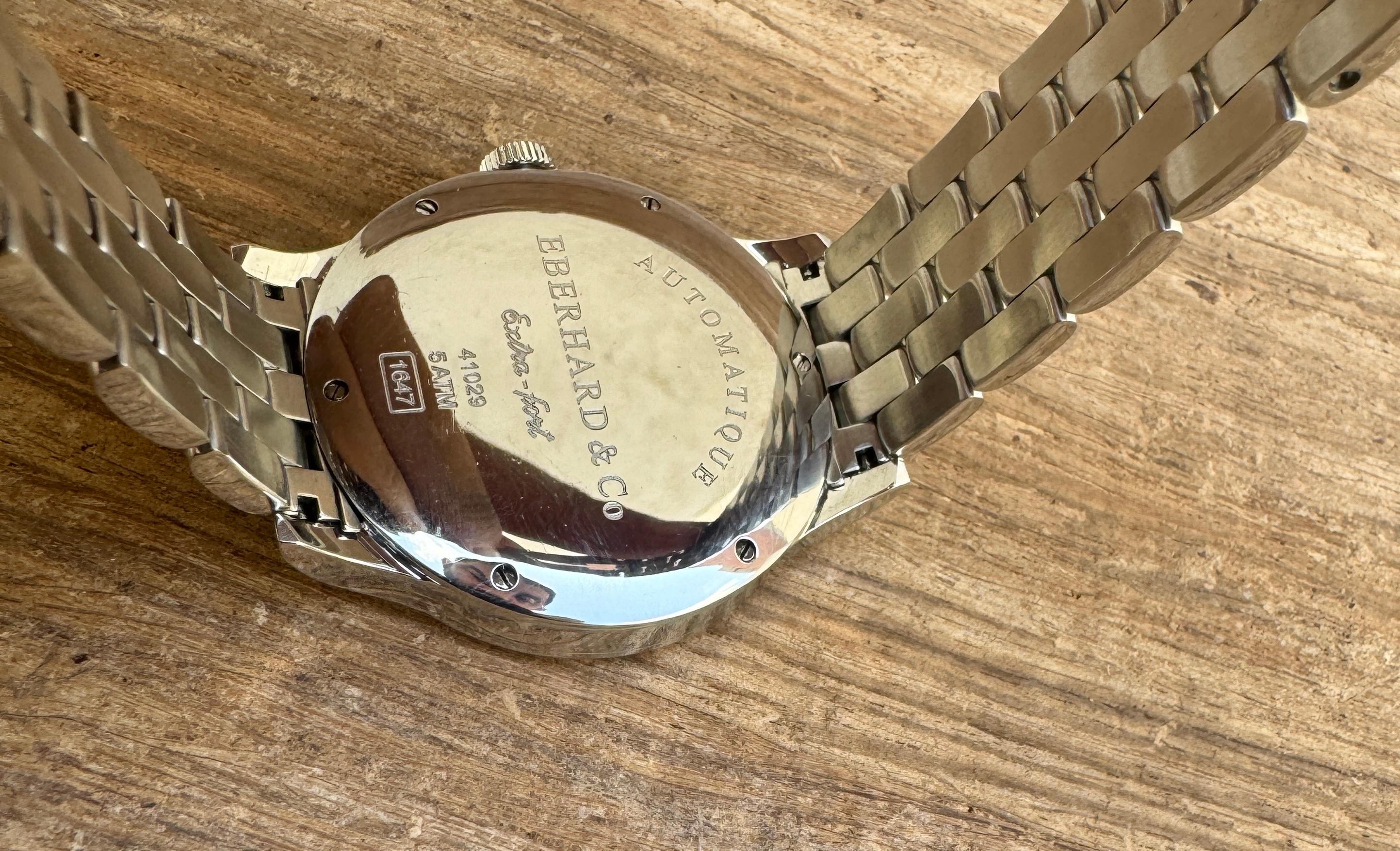 Eberhard & Co. Montre extra-Fort 41029 en acier inoxydable en vente 7