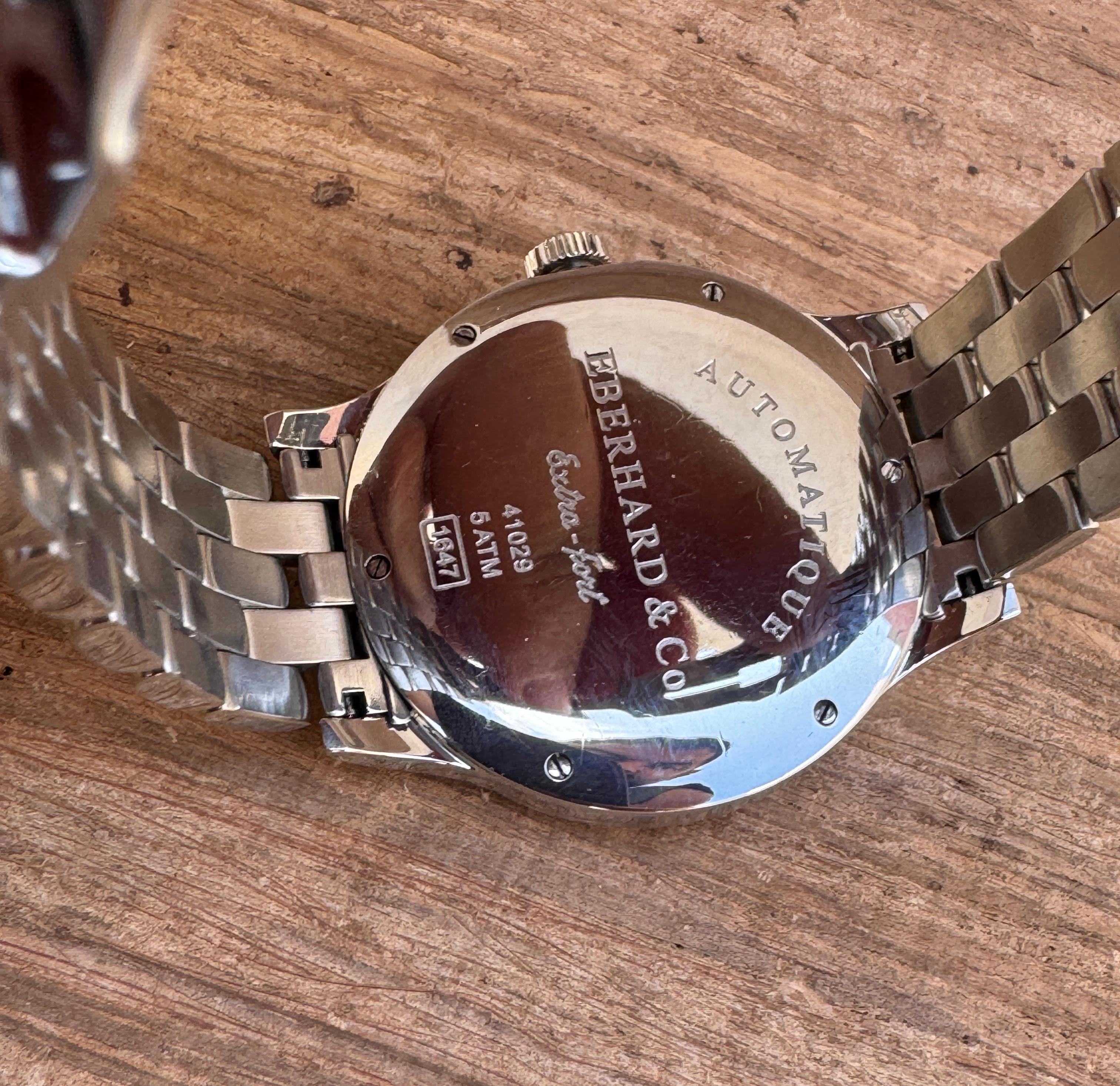 Eberhard & Co. Montre extra-Fort 41029 en acier inoxydable en vente 9