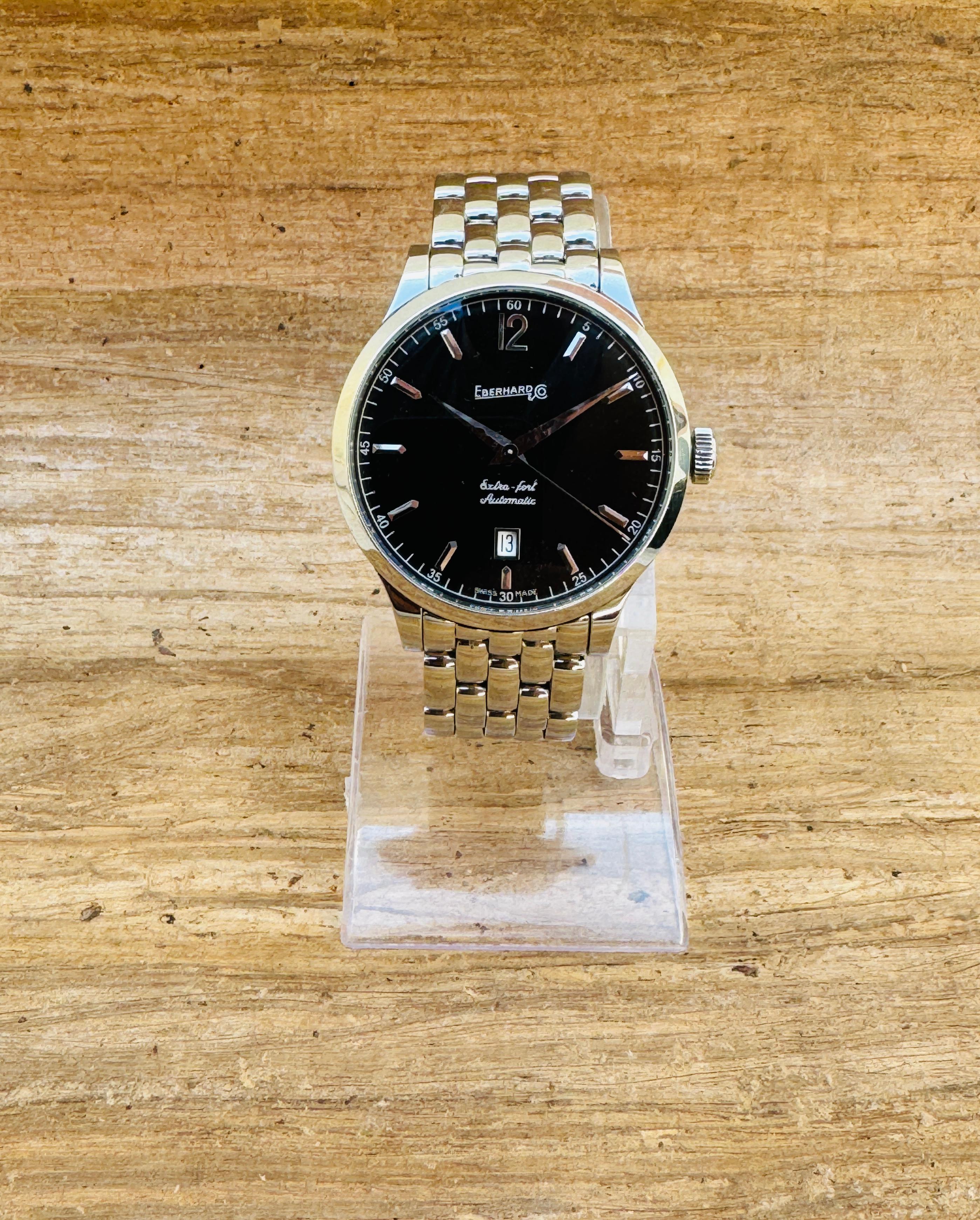 Eberhard & Co. Montre extra-Fort 41029 en acier inoxydable Bon état - En vente à Toronto, CA