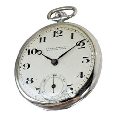Eberhard & Co. Neusilber Offene Taschenuhr mit Handaufzug:: um 1930