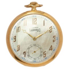 Eberhard & Co. Pocket Watch in 18ct Gold with Rare Mother-of-Pearl Dial