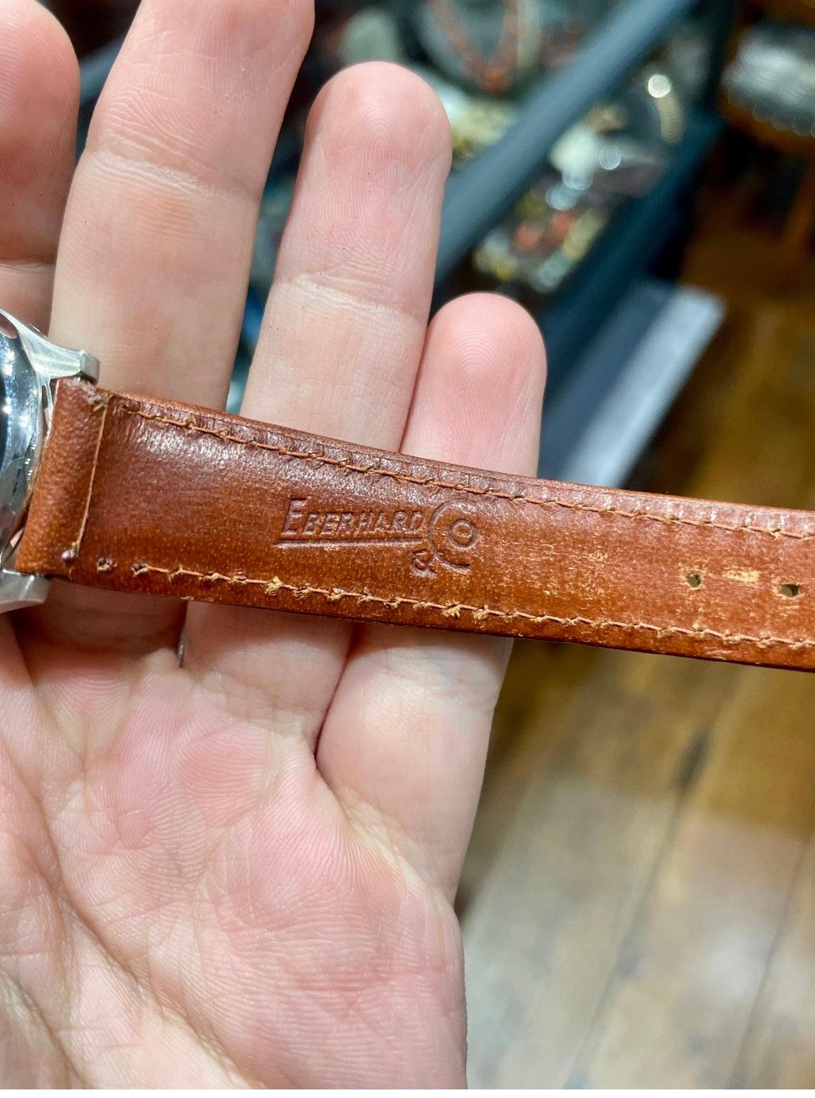 Eberhard & Co. Contograf Chronograph Armbanduhr aus Edelstahl für Damen oder Herren