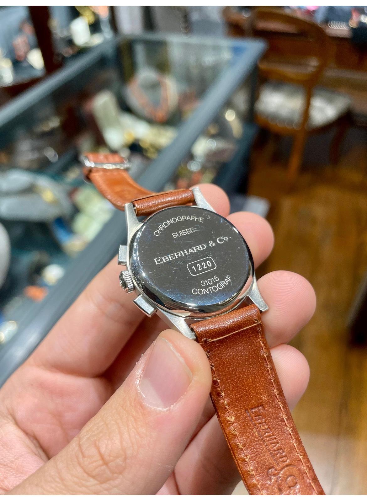 Eberhard & Co. Contograf Chronograph Armbanduhr aus Edelstahl 4
