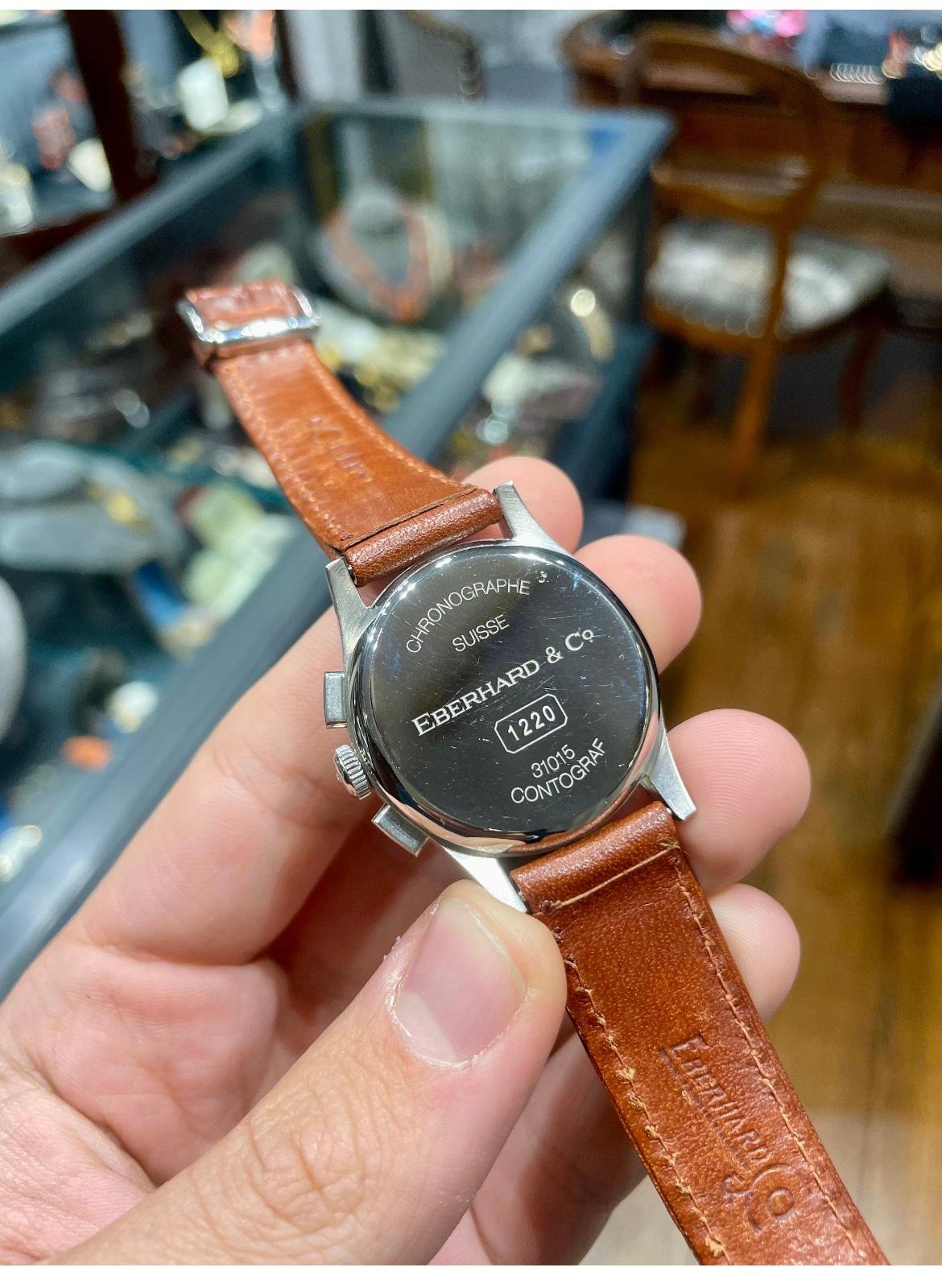 Eberhard & Co. Contograf Chronograph Armbanduhr aus Edelstahl 5