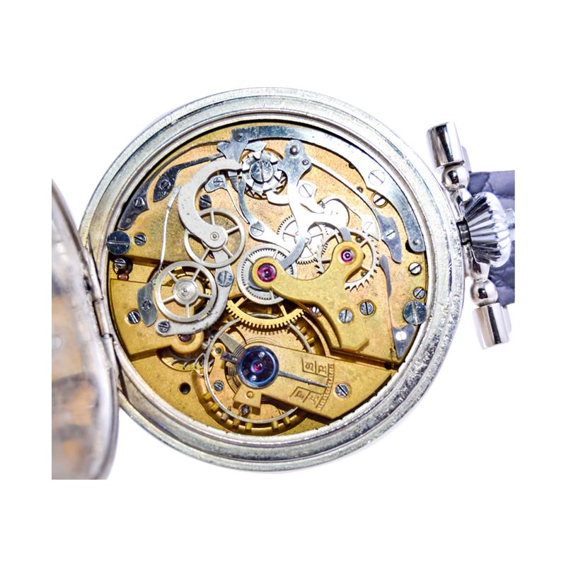 Eberhard Montre chronographe surdimensionnée avec cadran en émail cuite à la chaux sans défaut, années 1930 en vente 14