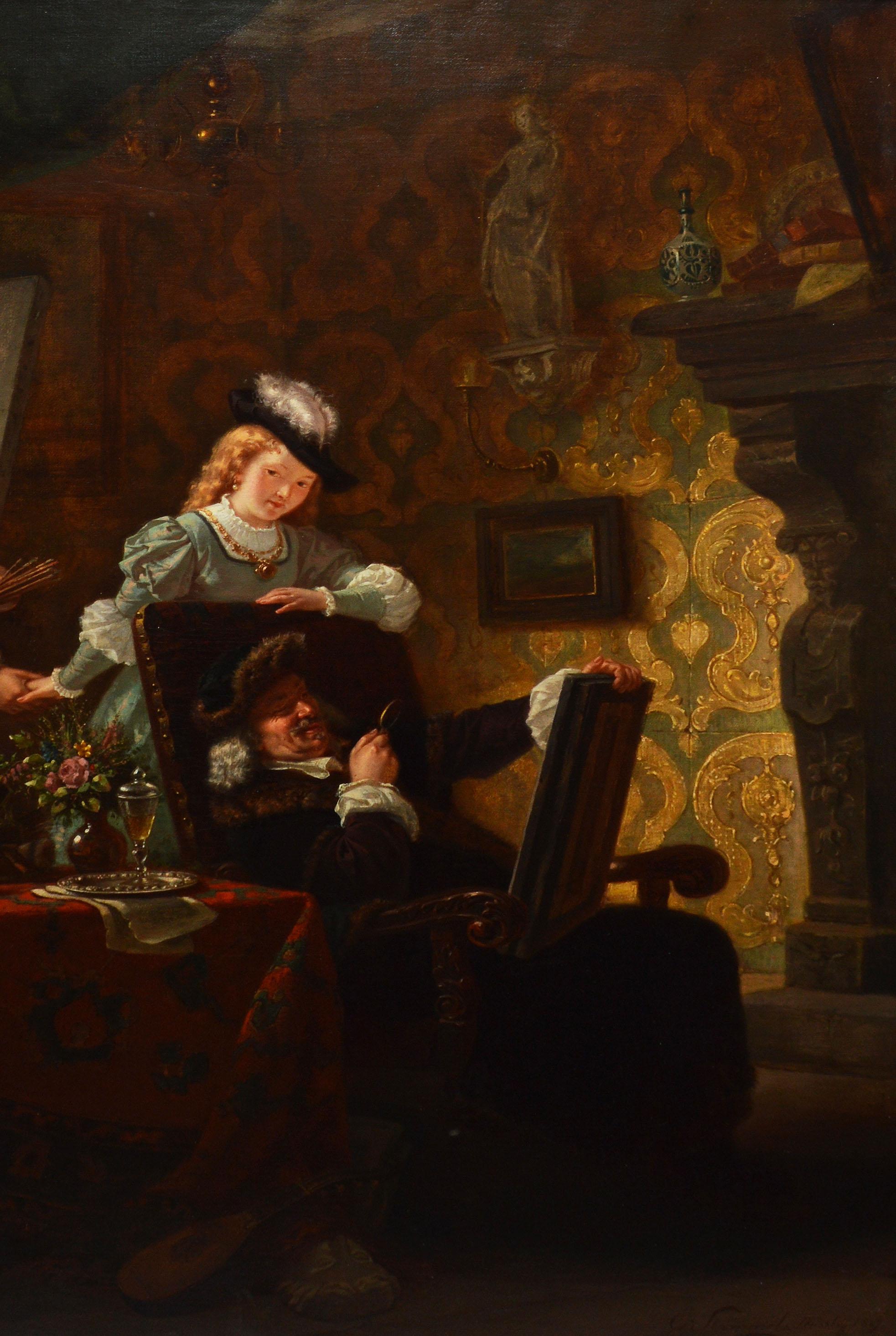 Vue d'intérieur d'un atelier d'artiste allemand du 19ème siècle par Eberhard Stammel 4