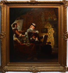 Vue d'intérieur d'un atelier d'artiste allemand du 19ème siècle par Eberhard Stammel