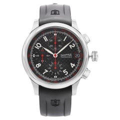 Eberhard Montre pour homme Traversetolo chronographe automatique à cadran noir en acier avec cadran, 31051.6