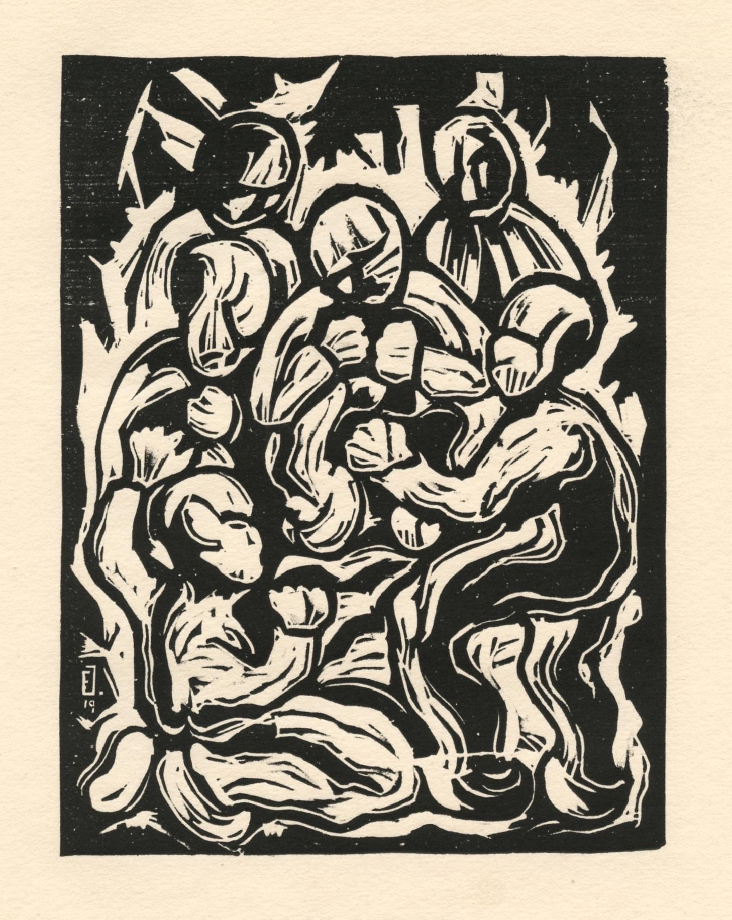 original woodcut - Print by Eberhard Viegener