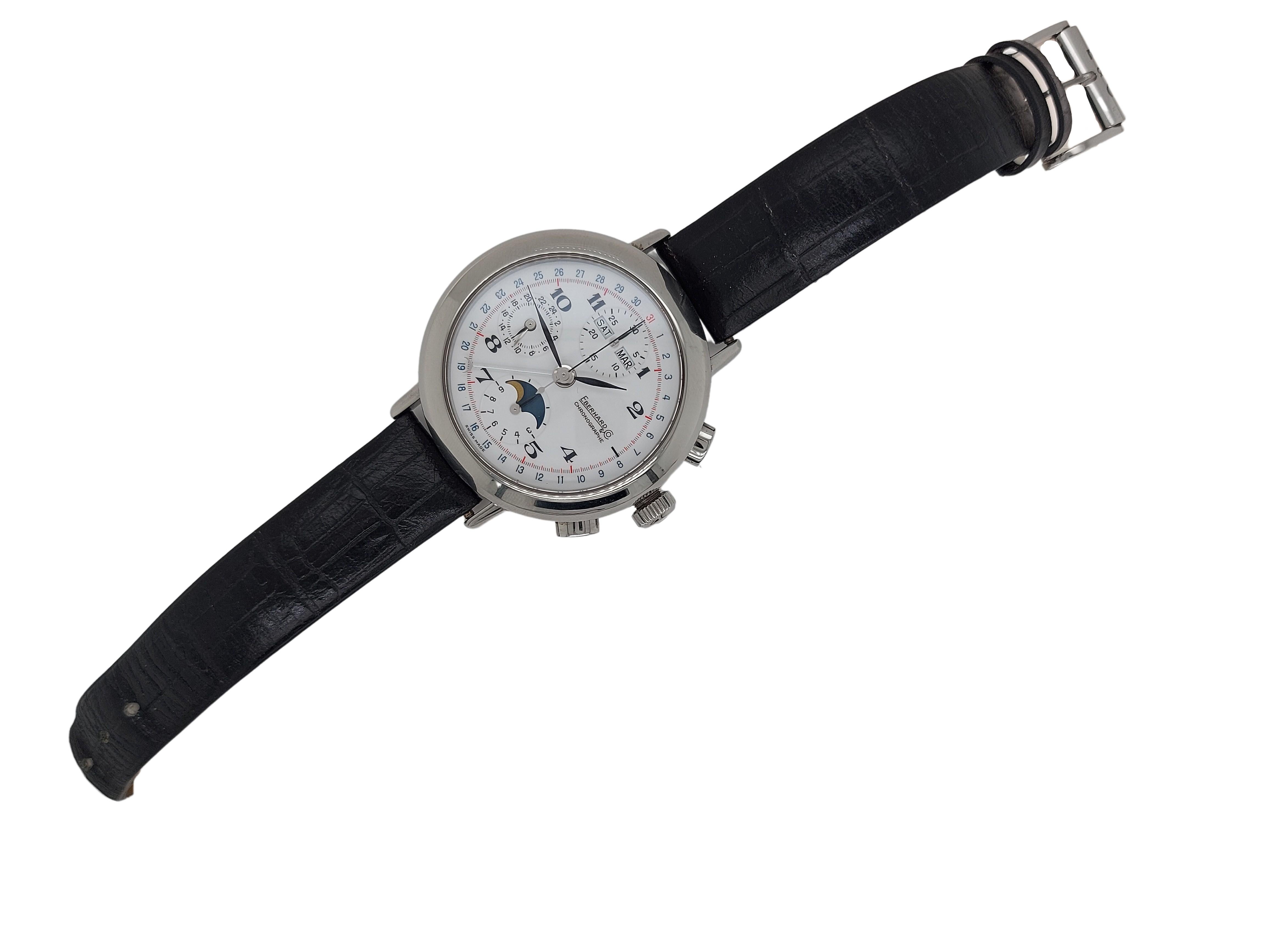 Eberhard Wrist Watch 31039, Automatic Automatic Winding Triple Moon Chronograph 5