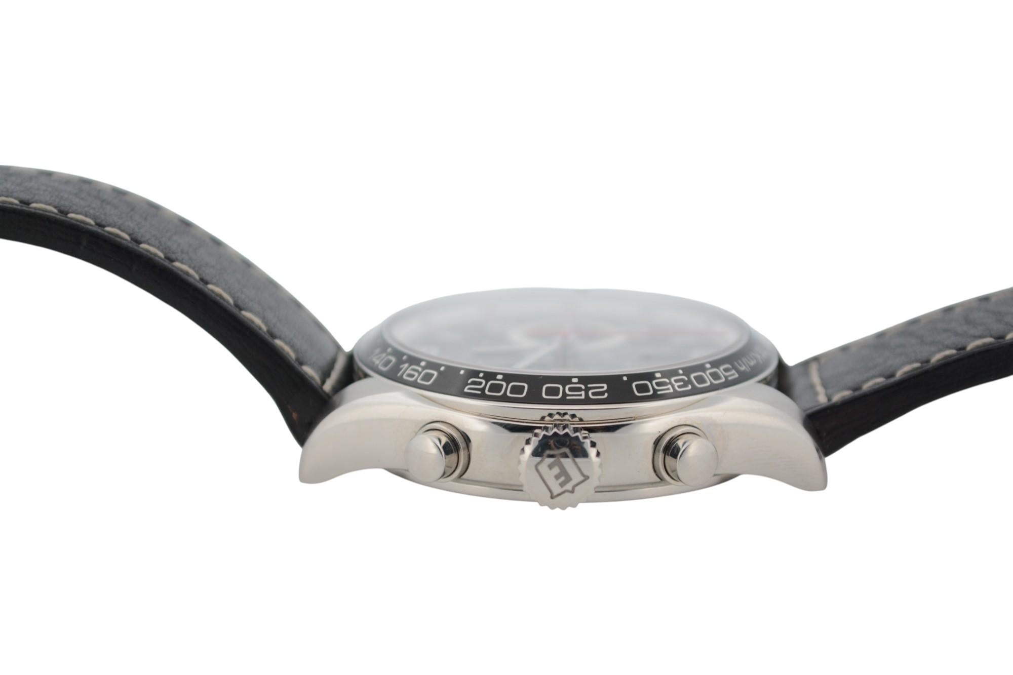 Eberhard&Co Champion V Chrono Gran Data 43mm Schwarzes Zifferblatt Lederarmband Ref: 31064 im Angebot 6
