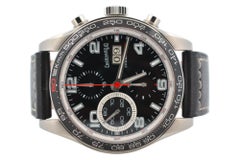 Eberhard & Co Champion V Chrono Gran Data 43mm Cadran noir Bracelet cuir Ref : 31064