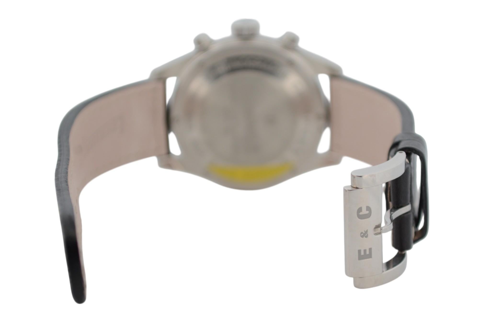 Eberhard&Co Champion V Chrono Gran Data 43mm Schwarzes Zifferblatt Lederarmband Ref: 31064 im Angebot 4