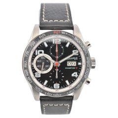 Eberhard&Co Champion V Chrono Gran Data 43mm Schwarzes Zifferblatt Lederarmband Ref: 31064