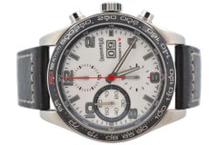 Eberhard&Co Champion V Chrono Gran Data 43mm Cadran blanc Bracelet cuir Ref : 31064