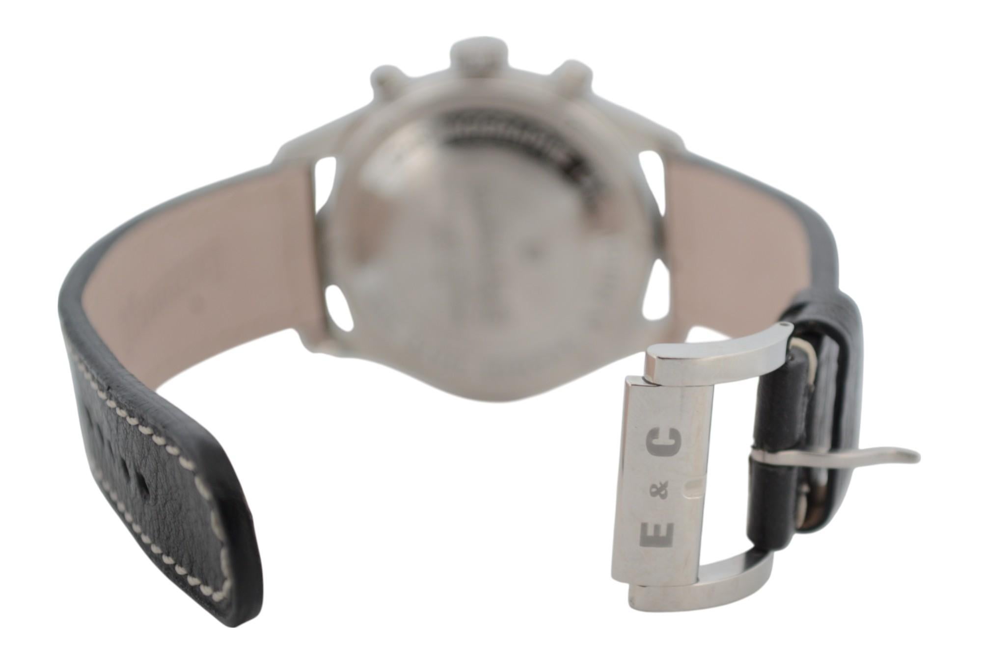 Eberhard&Co Champion V Chrono Gran Data 43mm Weißes Zifferblatt Lederarmband Ref: 31064 im Angebot 4