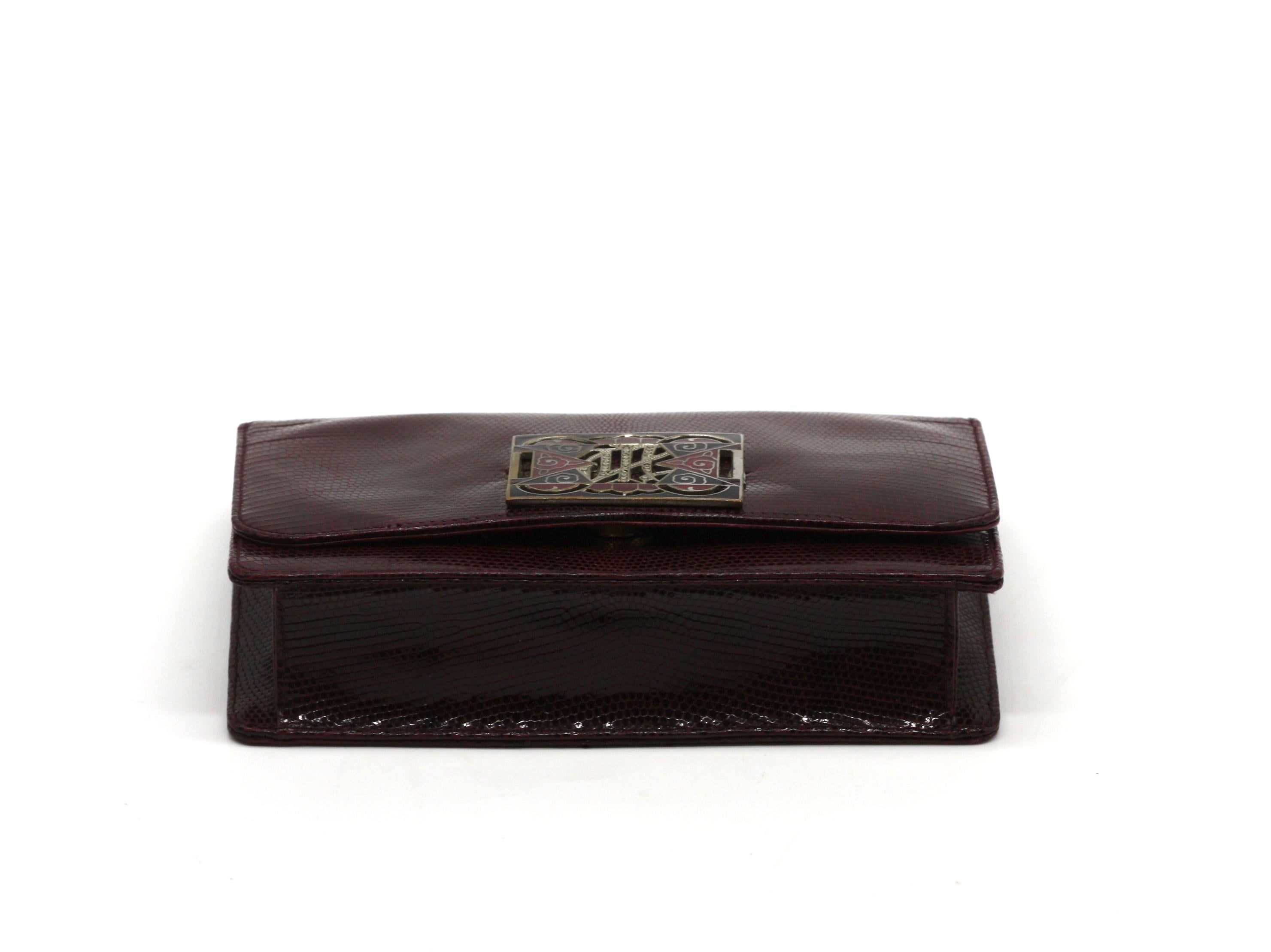 Women's or Men's Eberle Brazilian Snake Skin and Enamel Clutch For Sale