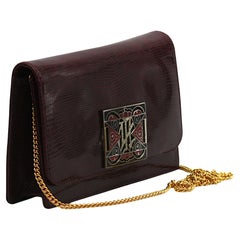 Eberle Brazilian Snake Skin and Enamel Clutch